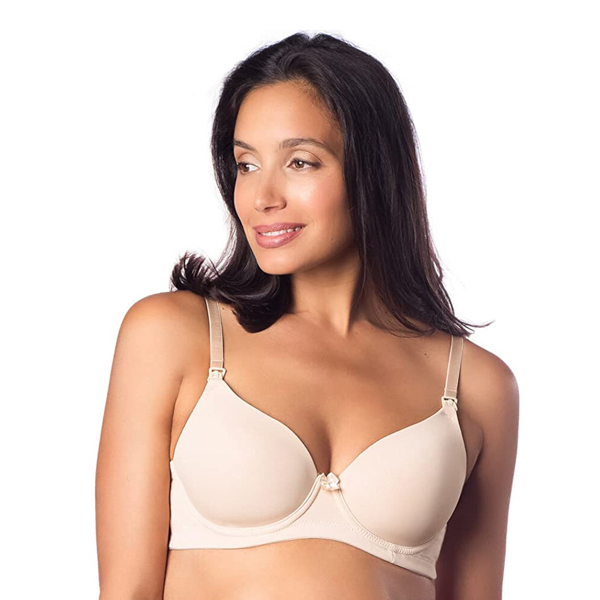 Third Trimester Survival Kit - Hotmilk Forever Yours Contour Nursing Bra in nude/white